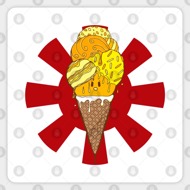 Sunburst Orange Ice Cream Cone Sticker by kenallouis